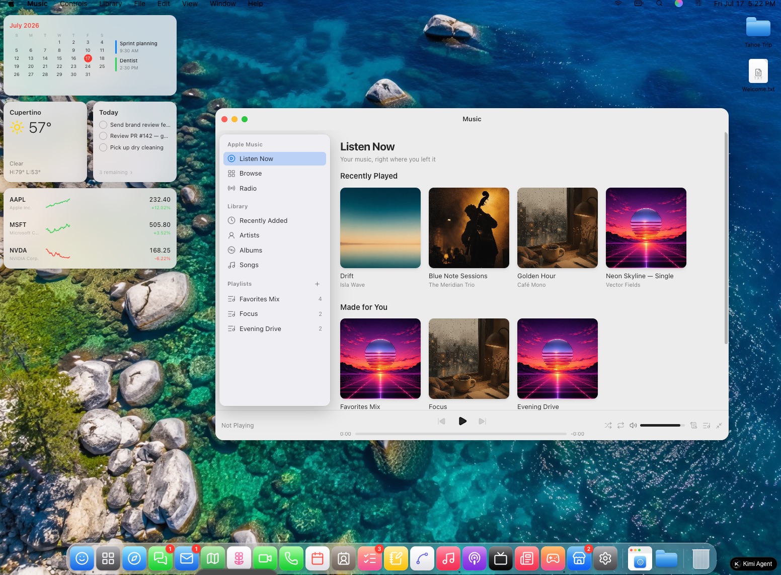 Kimi K3 生成的 macOS 27 网页版截图